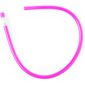A pink Flexi Pencil with an eraser on one end, showcasing its flexible design.