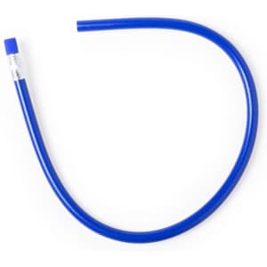 A flexible blue pencil with a silver eraser on one end, designed for easy writing.