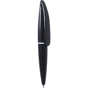 A black Hall Mini Pen with a sleek design and a silver clip, featuring a logo on the barrel.