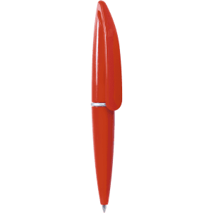 A red Hall Mini Pen with a sleek design and a clip for easy carrying. It features a logo on the barrel.