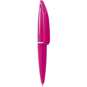 A bright pink Hall Mini Pen with a sleek design and a silver accent. It features a logo on the surface.