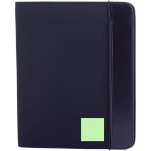 A black Mokai Folder with a green square detail, suitable for office and business use. Features a logo.