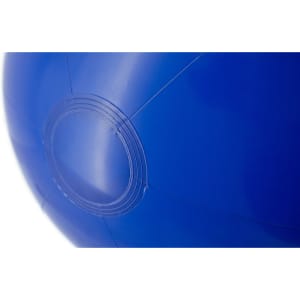 A blue beach ball featuring a clear valve for inflation, part of the sports balls category.