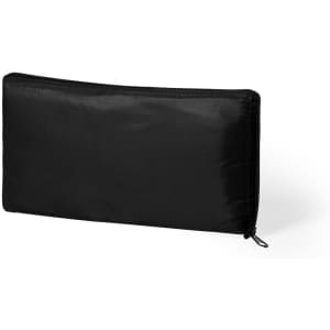 A black cooler bag with a zip closure, featuring a simple design and no visible branding.