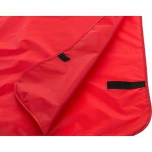 A red Sporter Vest made from durable material, featuring a velcro fastening and a simple design.