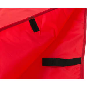 A red sports vest with black Velcro straps visible on the interior. The fabric appears smooth and lightweight.