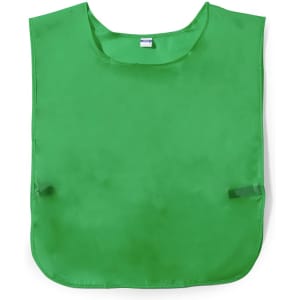 A green sports vest with a round neck and adjustable ties at the sides. It features a logo or branding.