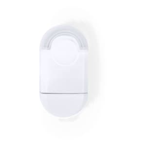 A white eraser set featuring a smooth, rounded design, with a branding logo prominently displayed.