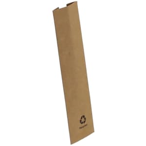 A brown recycled cardboard pen pouch with a logo, designed for holding pens and other writing instruments.