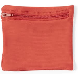 A small orange pouch with a zip closure is displayed on a white background.