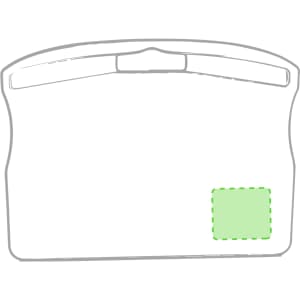 A transparent phone holder with a green accent, featuring an integrated stand and a curved top design.