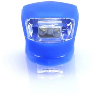 A blue Myrto Torch with a clear lens and branding, designed for keyring attachment.