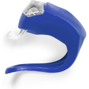 A blue Myrto Torch in a keyring format, featuring a light at one end and a hook for attachment.