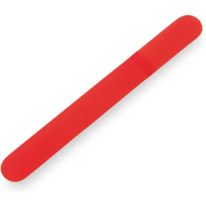 A red organiser band, designed to tidy cables, featuring a textured strip for better hold and grip.