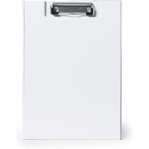 A white Clasor Folder with a metal clip at the top, designed for holding documents securely.