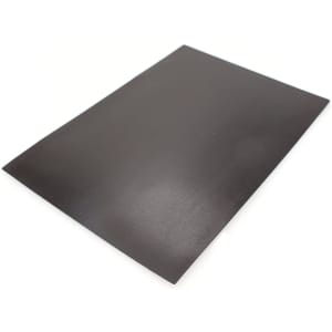 A black magnetic whiteboard with a smooth surface, suitable for use in various office settings.