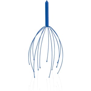 A blue Citus Massager with elongated, flexible prongs extending from a central handle, featuring a logo.