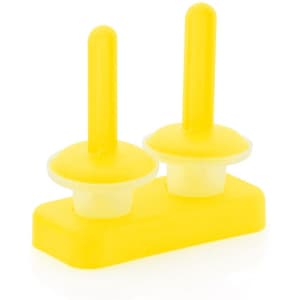 A yellow Thade Mold Set featuring two moulds with handles on a base, designed for creating shaped treats.