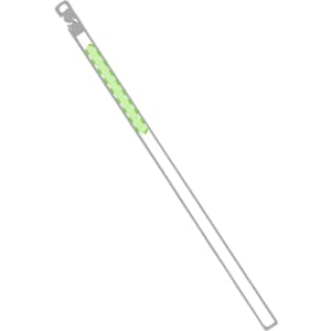 A grey-lead pencil with a light green section, featuring a logo on one side.