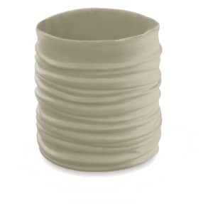 A beige Cherin Neck Warmer with a textured, wrinkled design, ideal as a clothing accessory.