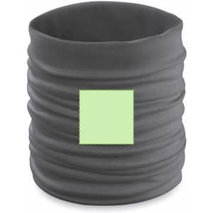 A grey Cherin Neck Warmer featuring a simple logo area for personalisation.