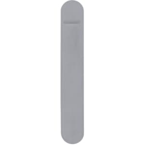 A grey Velvex Pen Pouch with a smooth texture and a slot for holding pens. It features a logo on the surface.