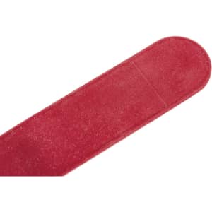 A red Velvex Pen Pouch made of soft material, featuring a smooth surface and rounded edges.
