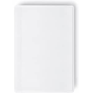 A white Kazak card holder with a smooth finish and a simple design. It includes a logo on its surface.
