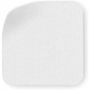 A white cleaning cloth with a textured surface, designed for screen cleaning. It has branding on the corner.
