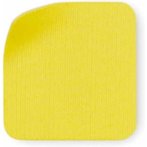 A yellow cleaning cloth with a textured surface, suitable for electronic devices. It has a rounded corner and features branding.