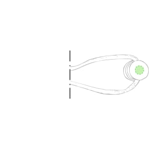 A green and silver Telox Air Freshener with elongated hanging straps. Features a simple design with a logo.