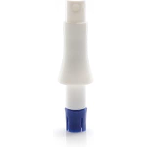 A white and blue Jandres vaporizer with a nozzle, designed for home use. It features a branding logo.