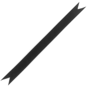 A black multipurpose bracelet with pointed ends, featuring a logo. Ideal for various clothing accessory styles.