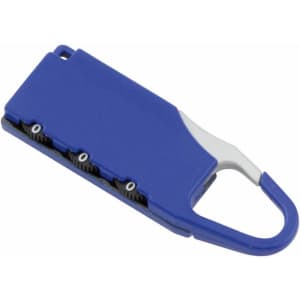 A blue Zanex Padlock with a white handle and multiple locking mechanisms. It includes a branding logo.
