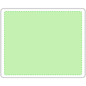 A green mousepad with a stitched border, featuring a plain surface and no visible branding.