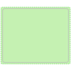 A green mousepad with a dashed outline. It has a smooth surface suitable for mouse use.