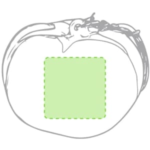 A green stress keyring shaped like a fruit, featuring a simple design and a loop for attaching to items.