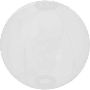 A transparent beach ball featuring alternating sections. It has a simple design and is ideal for outdoor leisure activities.