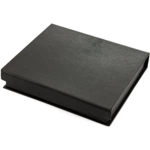 A black, flat presentation box with a smooth finish, suitable for awards and trophies.