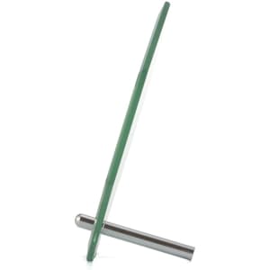 A green glass plaque with a sleek metal stand, ideal for awards or displays.