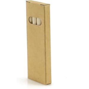 A pencil set packaged in a brown cardboard box, featuring a cut-out window to view the contents.