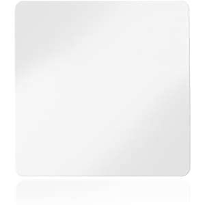 A square white magnet with a smooth surface, featuring a glossy finish and rounded corners.