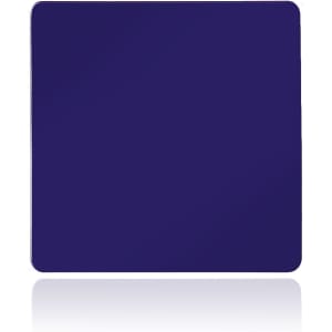 A square magnet in a solid shade of purple with a glossy finish. It features a logo on one side.