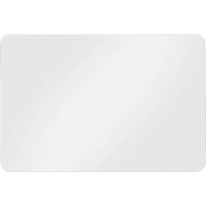 A rectangular white magnet with a smooth surface and rounded corners, featuring a subtle glossy finish.