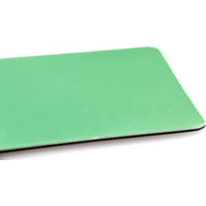 A green magnet with a smooth surface, featuring rounded corners and a subtle sheen.