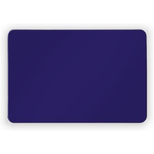 A purple rectangular magnet featuring a smooth surface and rounded edges, with a logo on one side.