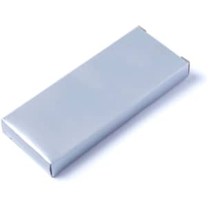 A sleek, silver rectangular box with a smooth surface, suitable for holding a keyring or similar item.