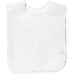 A plain white Cambex Vest with a rounded neckline and an open design, featuring a small logo.