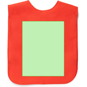 A red Cambex Vest with a large green area in the centre, featuring a logo. Ideal for sports uniforms and bibs.