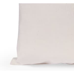 A tote bag in light beige with a simple, unadorned design and a visible logo.